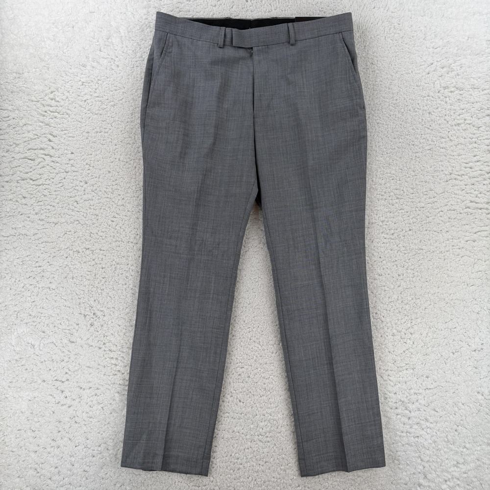 Kenneth Cole New York Mens 36x30 Gray Wool Blend Dress Pants Precision Fit NEW